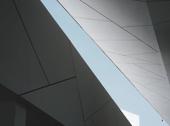 Low angle view of modern building against clear sky