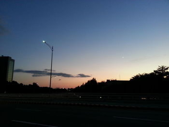 View of road at sunset