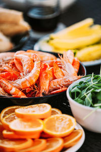 Close-up of food on table