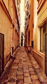 Alley amidst buildings against sky