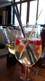 Close-up of drink on table