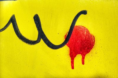 Close-up of yellow paint