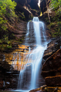 Scenic view of waterfall