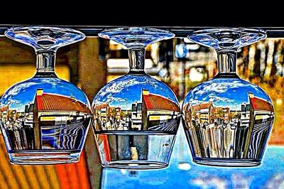 Row of trees in the dark