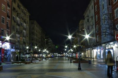 Illuminated street light at night