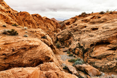 Scenic view of rocky mountains against sky