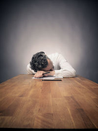 Man sitting on table