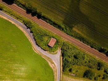 High angle view of agricultural field