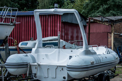 View of ship moored at shore