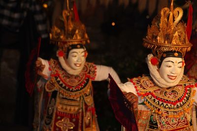 Close-up of statue in temple