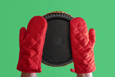 Close-up of shoes over white background