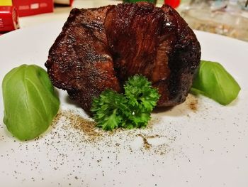 Close-up of food in plate
