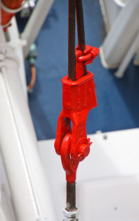 Close-up of red boat