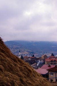 High angle view of townscape against sky