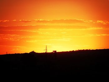 Silhouette of landscape at sunset