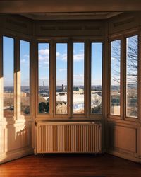 View of sea through window