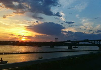 Scenic view of sea at sunset