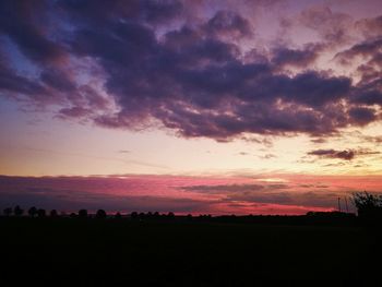 Scenic view of dramatic sky during sunset