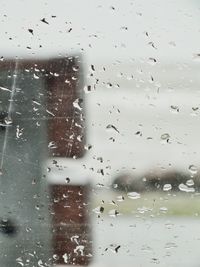 Close-up of water drops on glass