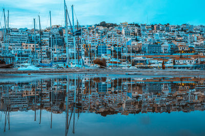 Reflection of building in lake