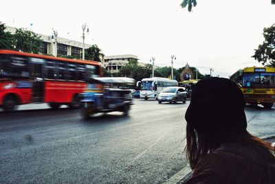 People walking on city street