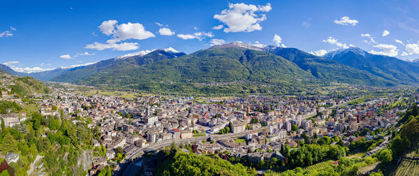 Panoramic shot of townscape against sky