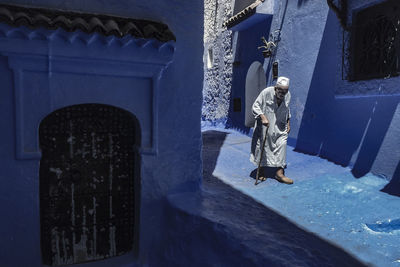 Low angle view of statue against building