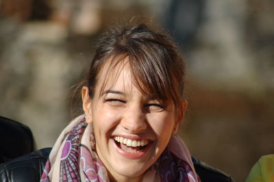 Close-up of woman laughing