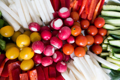 High angle view of multi colored candies