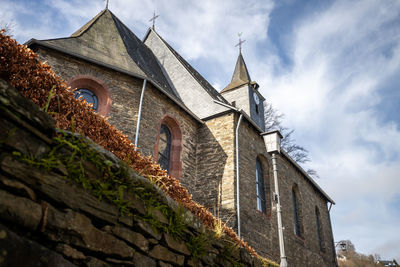 Low angle view of traditional building against sky