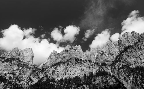 Low angle view of mountain against sky