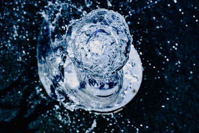 High angle view of bubbles in water