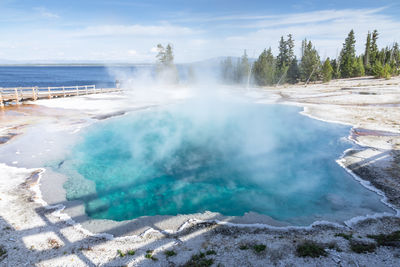 Yellowstone lake in the morning