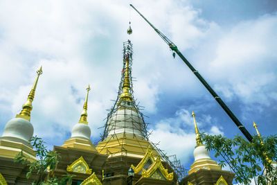 Low angle view of temple against sky