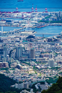 High angle view of cityscape