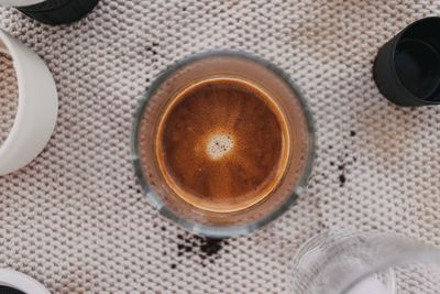 Directly above shot of coffee on table