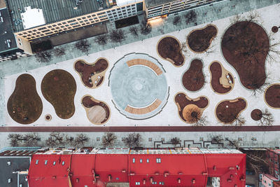 High angle view of heart shape on table