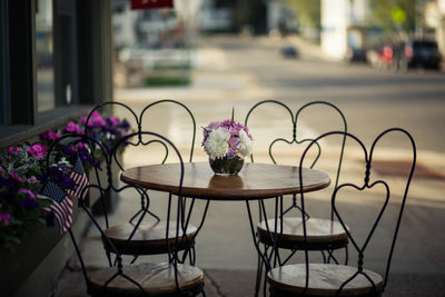 Close-up of flowers on table