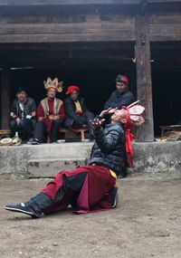 People sitting on stage