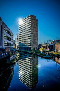 Reflection of buildings in water