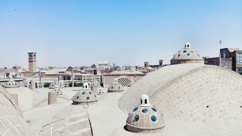 View of church against clear blue sky