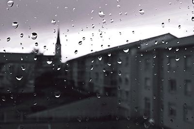 Close-up of water drops on glass