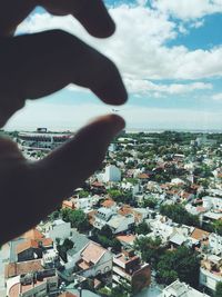 Aerial view of city and sea