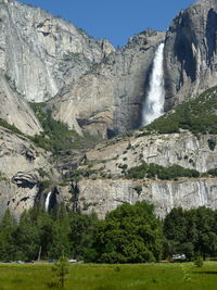 Scenic view of waterfall