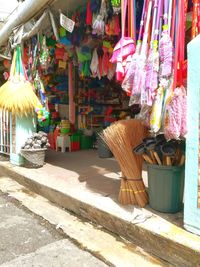 Multi colored hanging for sale at street market