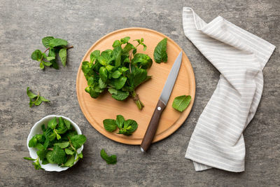 High angle view of food on table