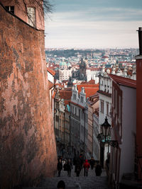 High angle shot of townscape against sky