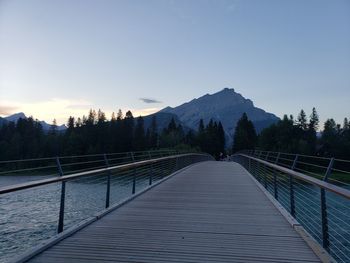 Scenic view of mountains against clear sky