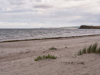 Scenic view of beach against sky
