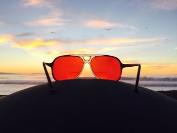 Silhouette of beach at sunset